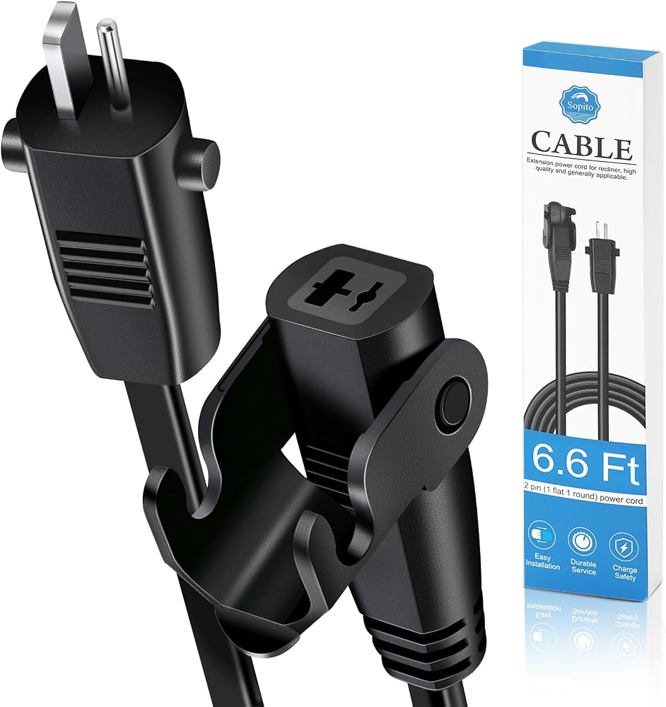 Sopito 6.6 Feet (2 M) Recliner Cable Replacement Extension Cord for Lift Chair or Power Recliner