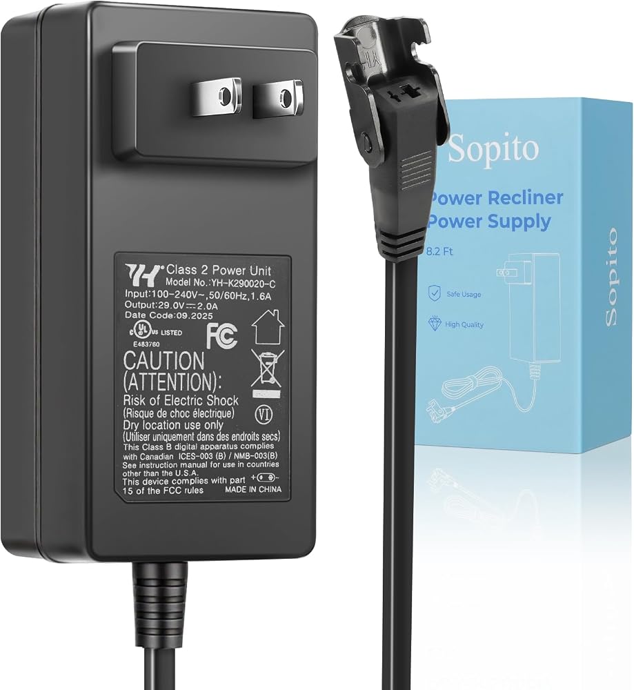 Sopito 2-Pin Power Reliner Power Supply Universal AC/DC Adapter 100-240V